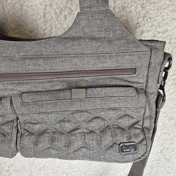 Lug Streetcar Crossbody Bag Gray Quilted Travel Organizer Purse Shoulder RFID - Picture 12 of 13